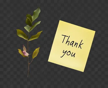 A single yellow sticky note with the words "Thank you" written in simple, clear handwriting. The sticky note is placed on a plain white background with no additional text, marks, or decorations. The focus is solely on the note and the handwritten message, creating a simple and heartfelt expression of gratitude.   --s 50