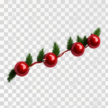 Christmas garlands 3D model on a white background   kzjy8pf