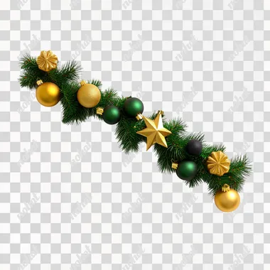 Christmas garlands 3D model on a white background   kzjy8pf