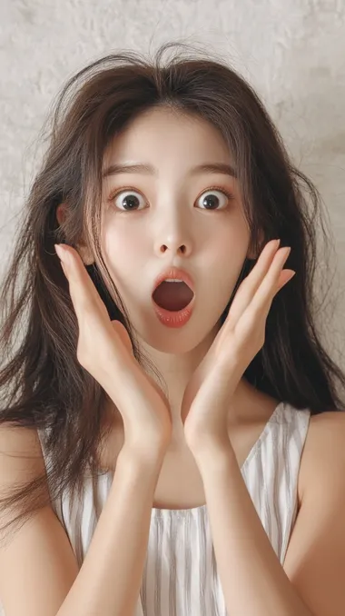 photo of Korean woman, pretty face, surprised  1o7vlpo
