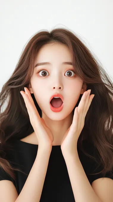 photo of Korean woman, pretty face, surprised  1o7vlpo