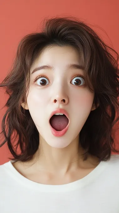 photo of Korean woman, pretty face, surprised  1o7vlpo
