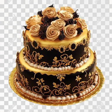 png. transparent background, mysterious magical golden cake