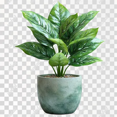 Exquisite potted plants, green plants, green leaves, white background image, bright, hyper realistic photography --s 750