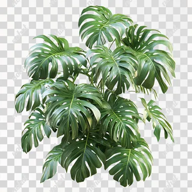 Palm tree leaves png picture material, pure white background, warm indoor lighting at night, shoot from the side