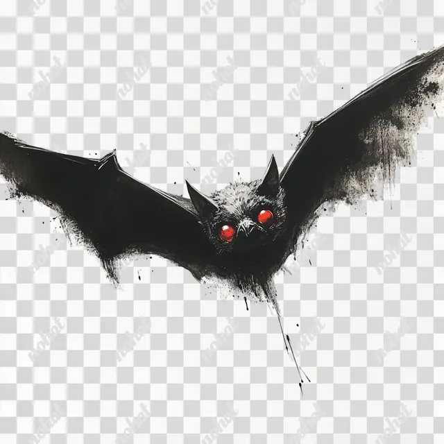 Crimson-Eyed Bat in Flight