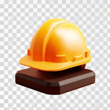 3d icon, very very simple, one icon, orange color, construction,remove background