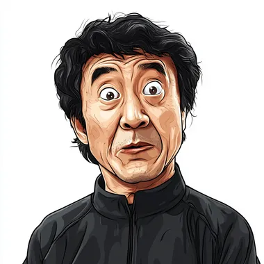 Jackie Chan Wtf Meme, draw style, isolated, png image