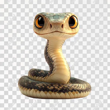 a cute snake,full body view,blank background,hyper reality cartoon,8K image resolution,