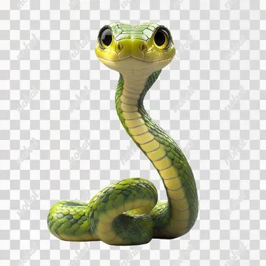 a cute snake,full body view,blank background,hyper reality cartoon,8K image resolution,