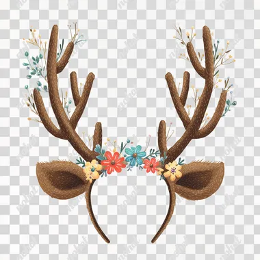 Reindeer Headband, IN Crafty style, illustration on white background