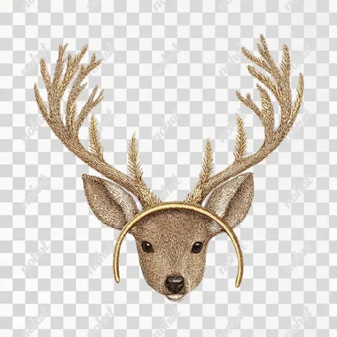 Reindeer Headband, IN Crafty style, illustration on white background