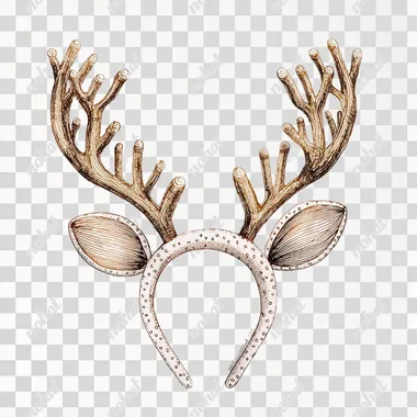 Reindeer Headband, IN Crafty style, illustration on white background