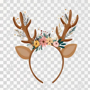 Reindeer Headband, IN Crafty style, illustration on white background
