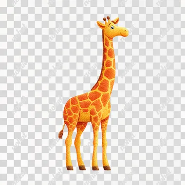 3D Watercolor Giraffe, IN StoryWolf style, illustration on white background   xicyqpg