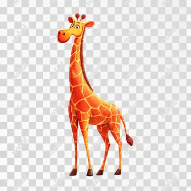 3D Watercolor Giraffe, IN StoryWolf style, illustration on white background   xicyqpg