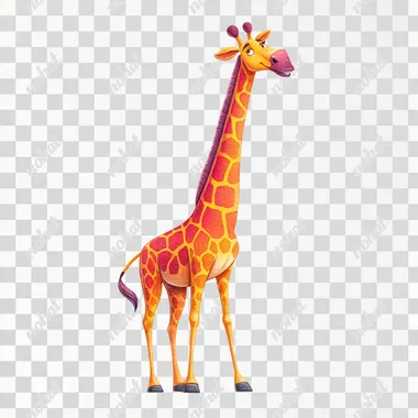 3D Watercolor Giraffe, IN StoryWolf style, illustration on white background   xicyqpg