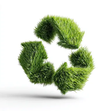 symbole recyclage en herbe verte sur fond blanc rofile rxqpm3l