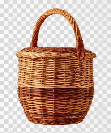 wicker basket on a white background