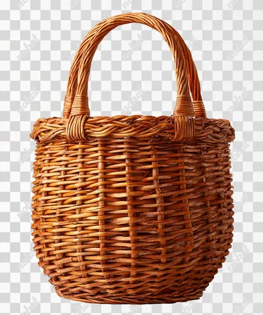 wicker basket on a white background