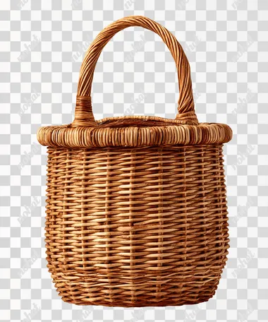 wicker basket on a white background