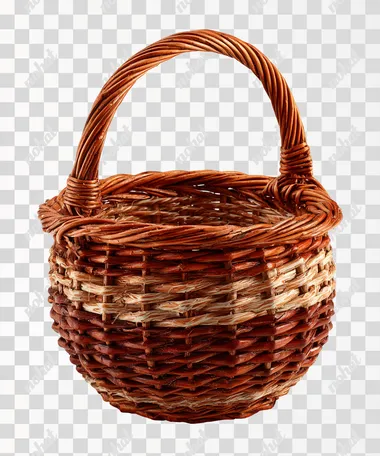 wicker basket on a white background