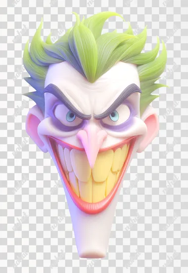 3D joker, soft lighting, plain white background, Pixar-style, perfect for LINE sticker.  --s 150    lwavud7