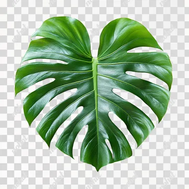Monstera deliciosa, a tropical leaf isolated on a white background with a clipping path. Full depth of field.  --s 750