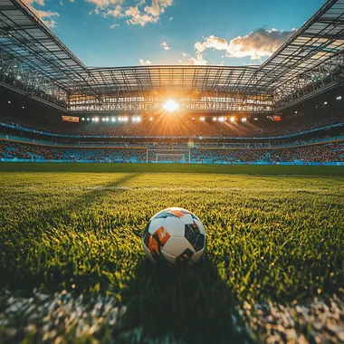 a goal on a world cup field, center in frame, day time --s 250