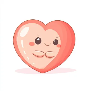 simple cute cartoon red heart, illustration style, white background --s 50