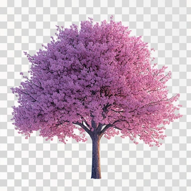 Lonely Cherry Blossom Tree , Sunset Effect, Transparent Background, HD Details, High Resolution, 8K, High Quality --s 250