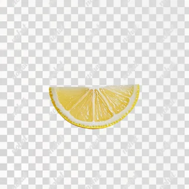 Round lemon slice, realistic, food photography, fresh, appetizing, curved, clean white background, subtle yellow