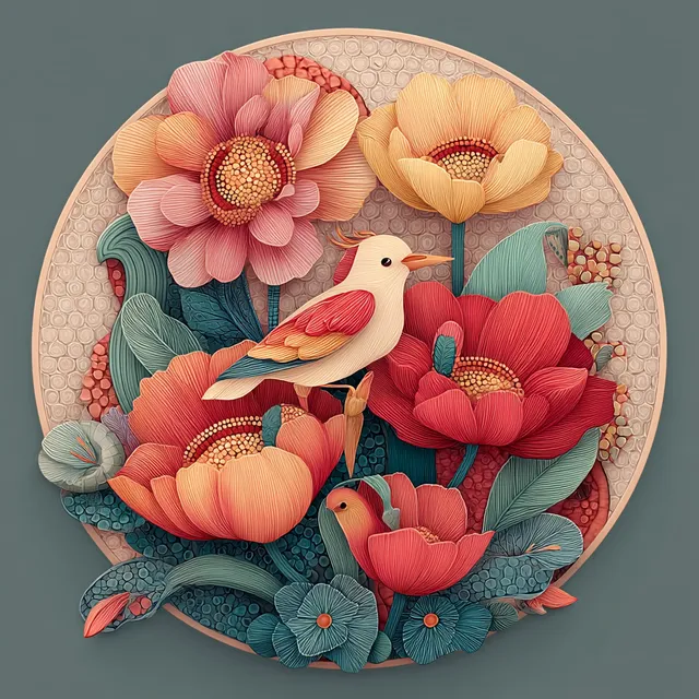 Vibrant Maori-Inspired Orchid Ceramic Art