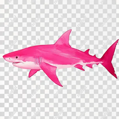 pink shark on white background