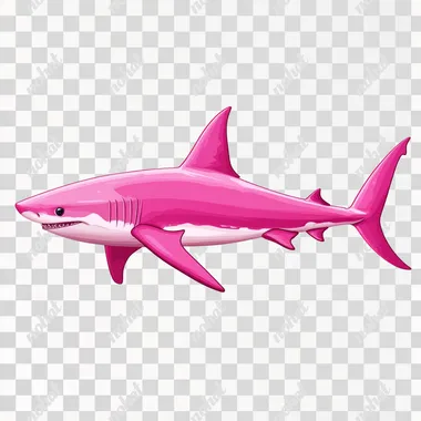 pink shark on white background