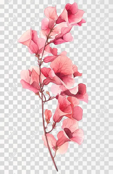 watercolor illustration bougainvillea