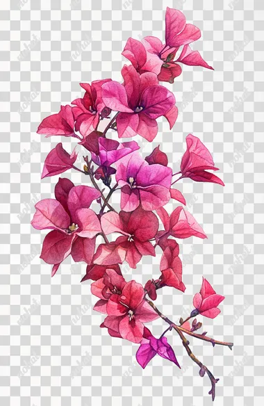 watercolor illustration bougainvillea