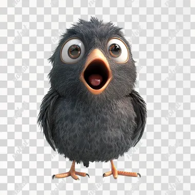 a shocked Columba on a white background, highly detailed, with wide eyes and an expressive face showing surprise or astonishment, realistic rendering, clean and minimalist composition