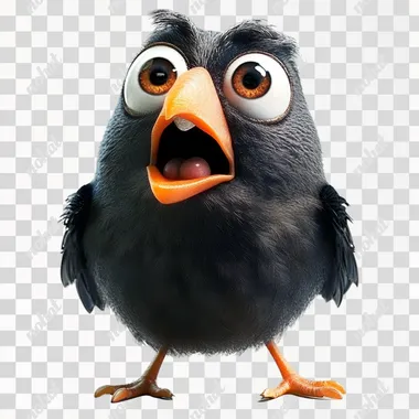 a shocked Columba on a white background, highly detailed, with wide eyes and an expressive face showing surprise or astonishment, realistic rendering, clean and minimalist composition