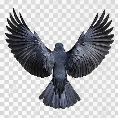 photo of bird with wings spread directly out to the sides, frontal view, symmetrical, high res, isolated background