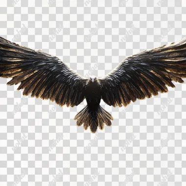 3D render as an octane render made in cinema4d with black background, Angel wings in perfect symmetry made out of a hybrid between wings of a dove and wings of a hawk spread out, create a depth using light and shadow with omni invisible light source from the top, precision details