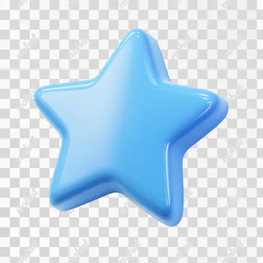 3D icon with soft edges, Star-shaped badge, matte rubber texture, toy story pixar cartoon 3d style, soft light, blue color, rotate in air, simple white isolated background no shadows, no reflections, no occlusions