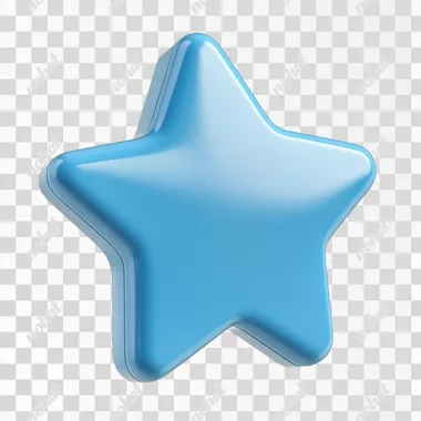 3D icon with soft edges, Star-shaped badge, matte rubber texture, toy story pixar cartoon 3d style, soft light, blue color, rotate in air, simple white isolated background no shadows, no reflections, no occlusions