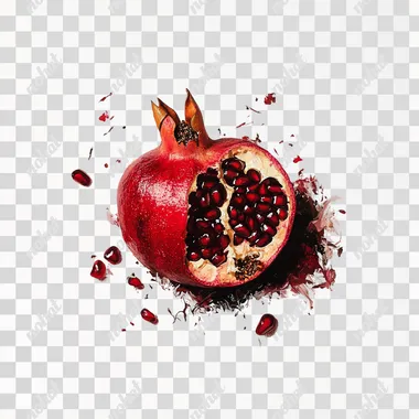 juicy pomegranate on a white background