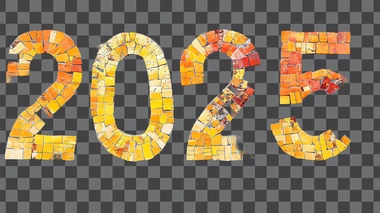 Large letters "2025" made from positive images of love and life     ba3dfw1