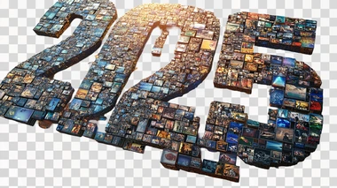 Large letters "2025" made from positive images of love and life     ba3dfw1