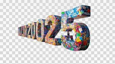 Large letters "2025" made from positive images of love and life     ba3dfw1