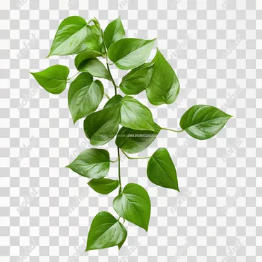 pothos leaves, white background