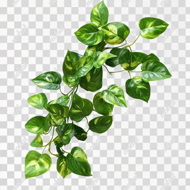 pothos leaves, white background
