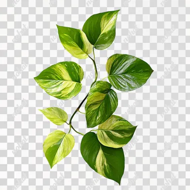 pothos leaves, white background